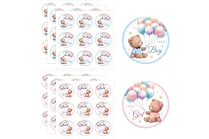 54st Gender Reveal Stickers, 5cm Blue Pink Team Boy Team Girl Stickers Självhäftande Genus Reveal Labels för Scrapbookspel Ba