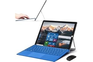 OUZRS Pc portatile 2 in 1 Notebook 10,1" FHD IPS 1080p Windows 11 Computer Portatile 4GB RAM, 64GB SSD 2.4GHZ CPU, Ultrabook con Intel UHD Graphics, WiFi, Mini-HDMI, USB 3.0 Laptop con tastiera Cover -Blu