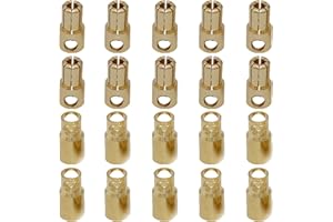 Boladge 10 Pares Conector Banana de Bala Macho Hembra 8.0MM 8MM Chapado en Oro para Motor ESC Batería Lipo