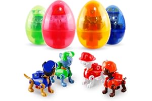 Sinaikepoo 4 Stück Paw Ostereier zum Befüllen mit Actionfiguren, Befüllbare Ostereier mit Spielzeug, Plastik Ostereier Gefüllte Ostereier, Easter Eggs for Filling, Ostergeschenke Kinder
