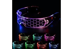 NIWWIN LED Visor Glasses, Futuristic Luminous Eyewear,With 7 Kinds Of Illuminating Modes Neon Electronic Glasses,Dj Accessories, Carnival Decorative Props,Party Supplies