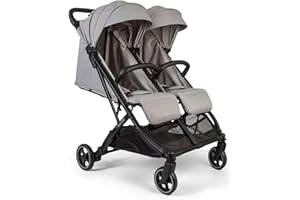 Red Kite Push Me Dubl - Side-by-Side Double/Twin Lightweight Stroller - Grey