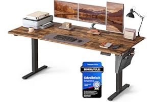 ‎SONGMICS SONGMICS Höhenverstellbarer Schreibtisch elektrisch, 180 x 80 cm, stufenlos verstellbar, Memory-Funktion mit 4 Höhen, vintagebraun LSD138K01