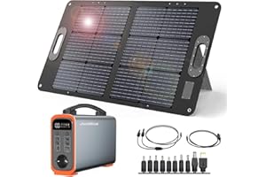 JustNow Station d'alimentation portable 240 W/240 Wh avec panneau solaire pliable de 60 W LiFePo4 - Stockage d'énergie mobile avec sortie AC/DC/USB - Générateur solaire pour camping, camping-car,