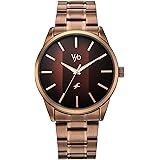 Fastrack Vyb Drift with Quartz Analog Brown Dial Brown Stainless Steel Strap Watch for Men - FV30041QM01W: 