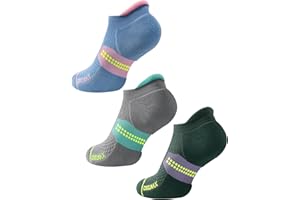 Juclise Calcetines de compresión Coolmax Bamboo para correr, invisibles, para mujer, con amortiguación, absorción de humedad, antiampollas y transpirables