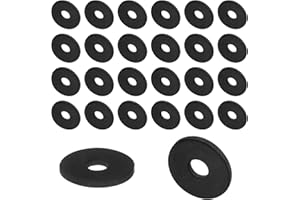 QUARKZMAN 30Stk Gummi Unterlegscheiben Gummi Abstandshalter 20mm AD 6,2mm ID 2mm Höhe Runde Gummispacer Distanzhülsen Gummibuchse Ösen Dicke Gummischeiben für Haus Auto Zubehör Schwarz