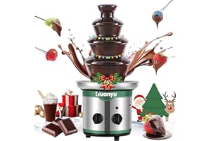 ‎HUANYU Huanyu 4-stufiger Schokoladenbrunnen, große Fondue-Sets für Schokolade, elektrische Schokoladenbrunnenmaschine, Schokoladenfondue-Set für Party, Hochzeit und Geburtstag