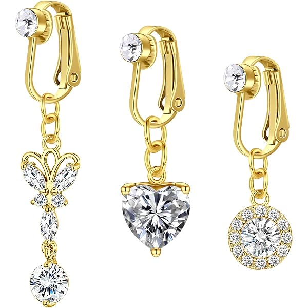 35 Pezzi Piercing Finti Per Ombelico E Viso - Acciaio Chirurgico Con Strass - Senza Dolore - Foto 2