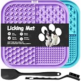 Azyh 2 Alfombrillas para Lamer Perros y Gatos con Ventosas 20X20cm, Alimentador Lento para Aliviar la Ansiedad, Juguetes, Tap
