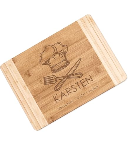 Personalisiertes Schneidebrett Mit Gravur – „Herr Der Klinge“, Mit Saftrille, Holz