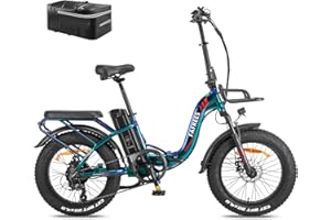 Fafrees Bici Elettrica Pieghevole Uomo Donna, 48V 22.5Ah Bicicletta Elettrica 100-120KM, 4.0" Fat Bike Ebike, 7 Velocità, Carico 150KG, Ufficiale F20 Max 2024 Nuovo