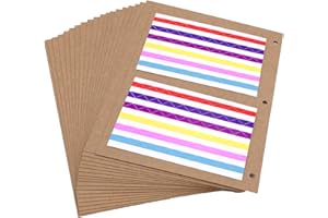 THXMADAM 20 pcs Pagine Aggiuntive Kraft Carta Dimensione 26x17,5CM per Scrapbook Album Fotografico Dimensione 27,5x20,5CM,per Album Foto ’Grande’