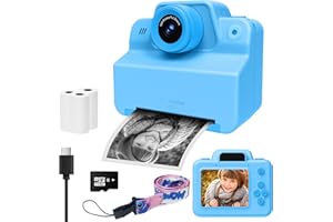 ZCOBRO Aparat do natychmiastowego zdjęcia dla dzieci, 1080p HD, natychmiastowe drukowanie zdjęć dla dzieci, cyfrowa kamera wideo z 3 rolkami papieru drukowego, prezent na urodziny, Boże Narodzenie, zabawka
