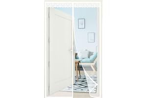 BBMMCLL Magnetyczna Moskitiera na Drzwi Balkonowe,80x250cm(W*H) Magnetyczna Moskitiera na Drzwi,Automatyczne Zamykanie Ochrona Przed Owadami,do Drzwi Balkonowych,Tarasowych,Salonu,White-a