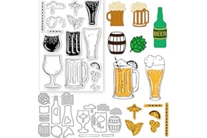 ‎GLOBLELAND GLOBLELAND 2 Stück Transparente Stempel Und Stanzformen „Bier“, Bierstempel Und Prägestempel, Silikon-Stempelkarten Und Metall-Stanzstempel Für Kartenherstellung Und DIY-Präge-Scrapbooking
