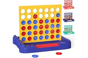 Pup Go Połączyć 4 Gry Planszowe Odpowiednie dla Dzieci 3+ Lat, Przenośne Gry Podróżne, 4 w Rzędzie Tradycyjne Zabawki Edukacyjne, Klasyczne Gry Rodzinne Dla Rodziców i Dzieci (Żółta)