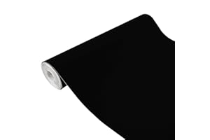 DecoMeister Lámina Autoadhesiva de Terciopelo Vinilo Adhesivo Para Muebles Mesa Encimera Papel Para Bricolaje Película Para Forrar Decoración Para Hogar En Rollo 45 x 100 cm Por Metros Negro