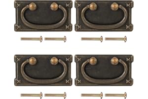 PZIHAO 4Pc Drawer Pulls - Antique Furniture Cupboard Knobs & Handles for Bedroom Wardrobe Drawer Cabinet