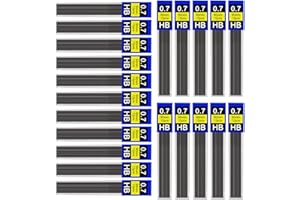 DECARETA 360Pcs 0.7 mm Recharges pour Porte Mine, Recharges de Plomb HB Mine de Crayon Automatique Rupture Résistante pour le Bureau et l'École (Noires)