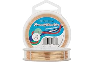 BENECREAT 20m 0.7mm Alambre de Cobre Resistente al Deslustre Alambre de Abalorios de Joyería para Manualidades Fabricación de Joyas de Abalorios Color Oro Claro