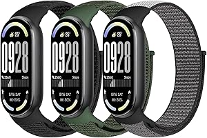 Bcuckood Nylon Sport Armband Kompatibel mit Xiaomi Smart Band 10/9/8 für Damen Herren Weiches Verstellbares Atmungsaktives Uhrenarmband Solo Loop Ersatzarmband für Xiaomi Mi Band 9/8