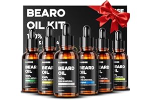 CADDISE Beard Oil Set – 6 Unique Scents, All-Natural Ingredients for a Healthy, Nourished Beard, Idea Gift for Men Birthdays, Father’s Day & Christmas.