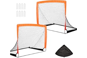 OYE Foldable Set of 2 Football Goal Net, Instant Pop Up Play Soccer Goal Net for Fiberglass Poles, Outdoor Sport Training Teens Adults Soccer with Carry Bag