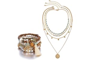 PacuM Bohemisk dam smycken set bohemiska havssmycken set halsband sjöstjärna armband guld armband övre arm armband krona lage