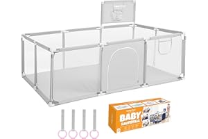GUBBY GUPS® Playpen Baby Ball Pit Baby Playpen with Basketball Hoop 188 x 124 x 66 cm and as a Walker