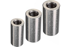 DOJA BARCELONA DOJA Industrial | Manguito roscado M6 | PACK 30 | Tuercas Largas Roscada Redondas | Tuerca de acero, Conector redondo para varilla roscada, manguitos roscantes de acoplamiento cilindrico