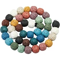 50 Lavastein-Rondellen Zum Basteln – Große Lochperlen, 15-16 Mm, Für Schmuck & Aromatherapie