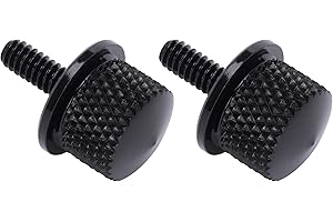 TABEN 1/4 "20 tornillo de asiento de motocicleta tornillo de asiento de motocicleta lingote de aluminio perno de asiento de motocicleta de cromo (negro) (un paquete de 2)