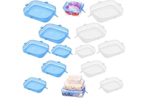 LEVENSON Coperchi in silicone estensibile 12 pezzi ideale per conservare gli alimenti in vari contenitori flessibili regolabili durevoli ecologici Senza BPA lavabili in lavastoviglie