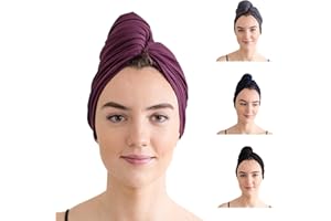 Good Wash Day Hair Towel - Organic Jersey Cotton T-Shirt Wrap - For Curly, Wavy and Straight Hair, Quick Dry, Trichologist Approved, Made in the UK, 98cmx58cm (Mulberry)