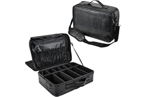 TAYQWIHEVA Trousse de Maquillage Grande Trousse à cosmétiques Sac Maquillage Organisateur de Maquillage Vanity et Trousses à Maquillage Trousse de Coiffure, Noir