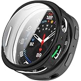 Microsonic Samsung Galaxy Watch 8 44mm i&ccedil;in Kılıf Ekranı Tam Kaplayan 360 Full Round Soft Silicone Siyah [Galaxy Watch 8 44mm