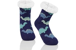 Durio Chaussettes Thermiques Moelleuses pour Enfants - Garçons et Filles 6-14 ans de Sol chaudes d'Intérieur 6-10