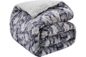 ‎CHOSHOME CHOSHOME Flauschige Fleece-Decke, 150 x 200 cm, Batikfärbung, warm, dick, weich, Dunkelgrau