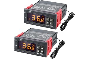 2 stycken STC-1000 digital temperaturregulator, 110–220 V digital temperaturstyrenhet, termostat, temperaturvakt Celsius med NTC-sensorsond, digital temperaturregulator för fermenteringslucka