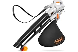 VonHaus Aspirateur Souffleur de Feuilles 3 000 W - Aspirateur Ramasse Feuilles Filaire, Nettoie Les Jardins, Gouttières, Allées, etc. - Bandoulière, roulettes, 35L Collection Sac