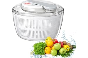 Gevvnss Centrifuga Insalata Grande,Centrifuga per Insalata e Frutta da Cucina,Lava Insalata Centrifuga in ABS,Strizza Insalata con Ciotola Scolapasta,Facile e Veloce(3L,16x21x25cm),Bianco