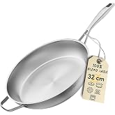 SILBERTHAL Stainless Steel Frying Pan 32 cm 18/10 - Induction, Non-Stick | PFOA, PFOS and PTFE free - Induction gas and oven
