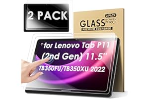 KATUMO Protector de pantalla completa para Lenovo P11 (2ª generación) de 11,5 pulgadas TB350FU/TB350XU 2022, dureza 9H, antiarañazos, sin burbujas, 2 unidades