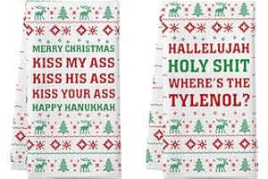 CHEROLOVEN National Lampoon's Christmas Vacation Gift, 2 Pack Funny Christmas Kitchen Towels, Griswold Family Cousin Eddie Christmas Vacation Merchandise, Cute Christmas Home Decorations, Novelty Xmas Gifts
