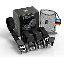 SICURIT Lot De 4 Sangles D'Arrimage à Cliquet 6m 1000kg - Certifiées TÜV GS DIN EN 12195-2 Avec Protections D'Angle