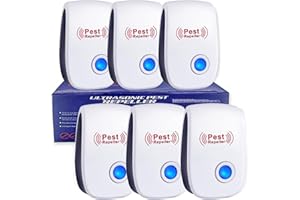 RUTIDA Repelente Ultrasónico de Plagas, 6 Pack Electrónico Repelente Mosquitos Control de Plagas, Repelente Ultrasónico Ratas para Anti Mosquitos, Moscas, Ratones, Cucarachas, Arañas, Roedores…