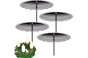 LanpoVista Kerzenhalter Adventskranz Metall 6cm: 4er Set Schwarz Advents Kerzenständer für Stumpenkerzen | Adventskranz Deko | Weihnachtskranz Tisch Deko