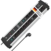 Brennenstuhl Premium-Protect-Line Power Strip with USB and 14 Outlets Surge Protection (3 m Cable, Switch, Protection up to 1
