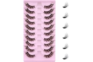 Leipple Halbe Falsche Wimpern 10 Paare - 3D Künstliche Wimpern Set Wiederverwendbare natürliche Wimpern (1002)